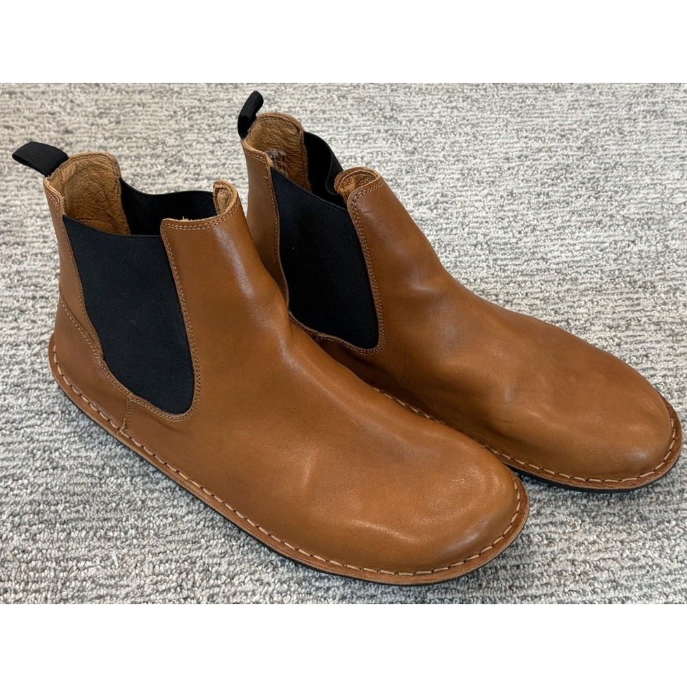 HELSINKI Leather Cognac Brown Chelsea Boot, Size EU 48/M15